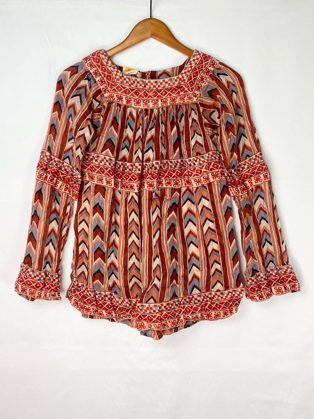 Vintage Phool Cotton Long Sleeve Blouse Size Medium